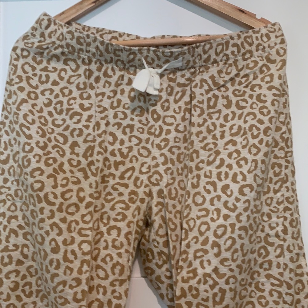 Tan Leopard Print Pajama Bottoms